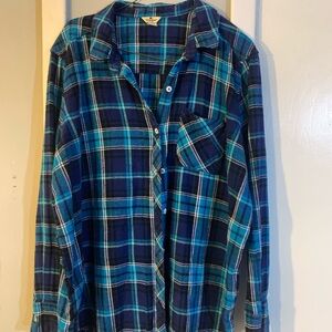 Woolrich Blue and Green Plaid Button Down Shirt